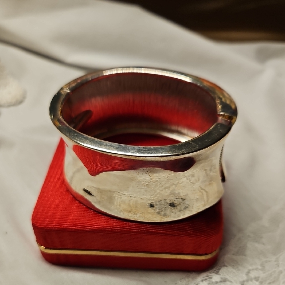 Elegant Silver Tone Cuff Bracelet